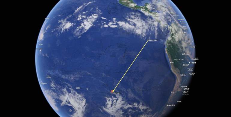 Sat2Isabela Island, Ecuador to easter island - Google Maps